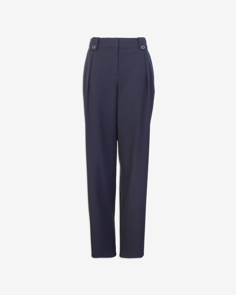 Front of a size 10 Harrison Pant in Maritime Blue by Tanya Taylor. | dia_product_style_image_id:322269